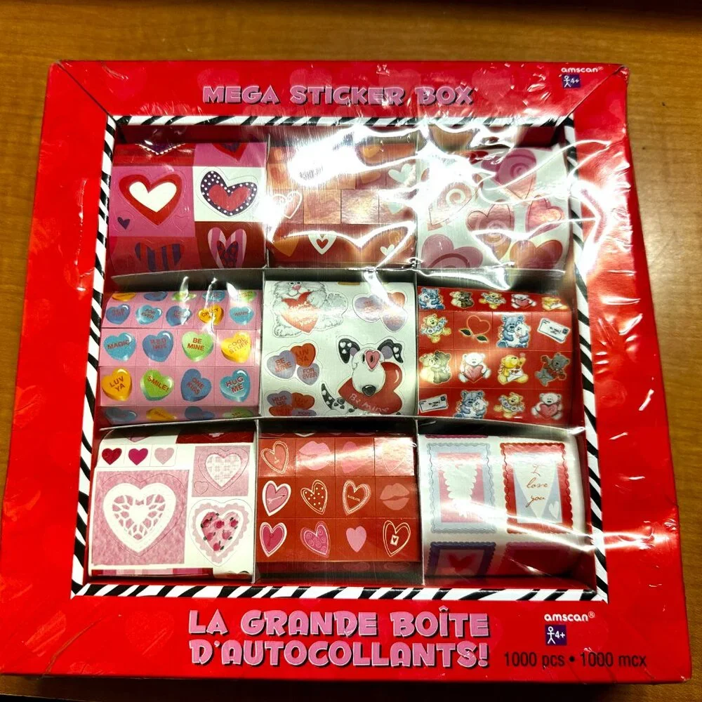 Valentine's day supplies ~ sticker box, hanging heart, key rings